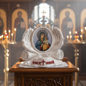 Candela Păcii și Ocrotirii Maica Domnului si Iisus Hristos alba Candela Păcii și Ocrotirii Maica Domnului si Iisus Hristos alba