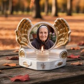 Candelă personalizată cu poza ta (în memoria celor dragi) mâini îngerești