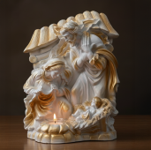 Candela mare Nasterea Domnului 40x30cm (alba)