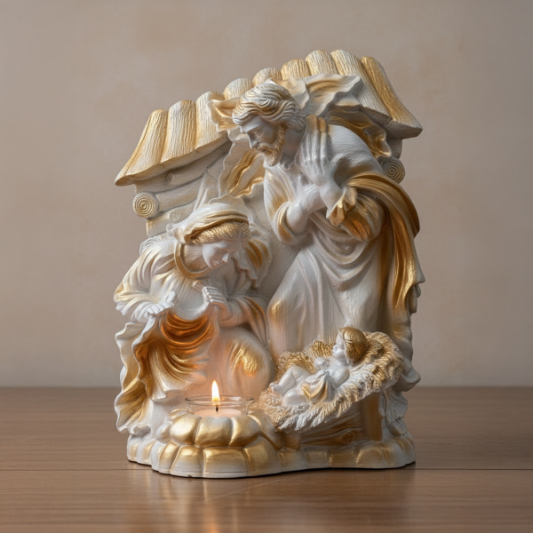 Candela mare Nasterea Domnului 40x30cm (alba)
