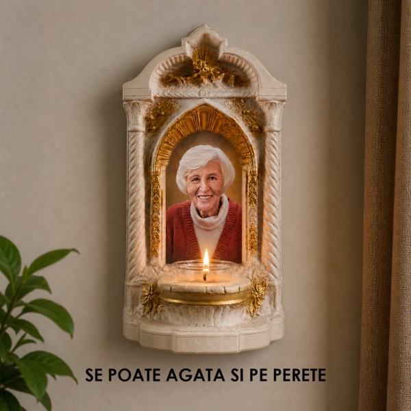 Candelă personalizată cu poza ta (în memoria celor dragi) model Altar