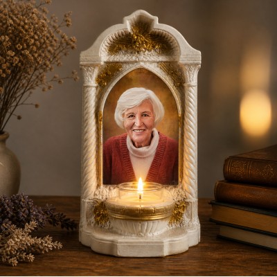 Candelă personalizată cu poza ta (în memoria celor dragi) model Altar