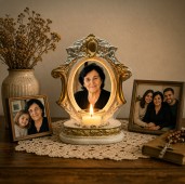 Candelă personalizată cu poza ta (în memoria celor dragi) Lumina Veșnică