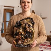 Candela mare Nasterea Domnului 40x30cm (maro)