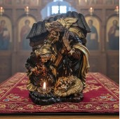 Candela mare Nasterea Domnului 40x30cm (maro)