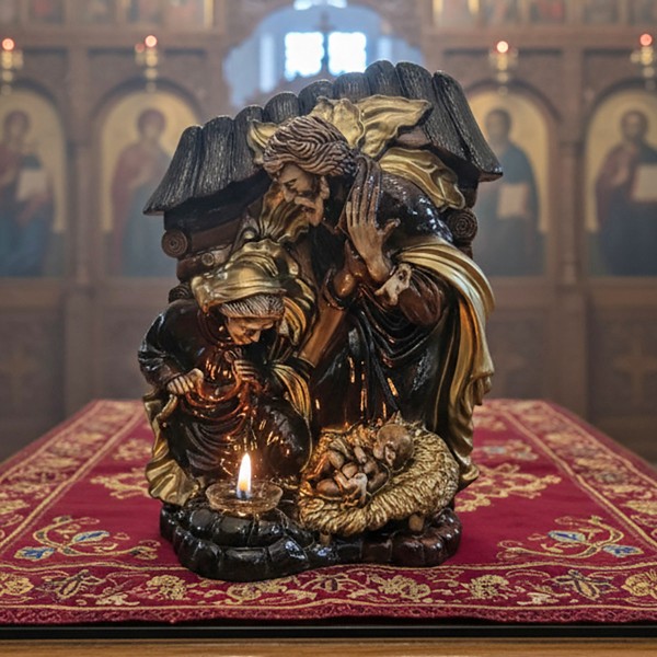 Candela mare Nasterea Domnului 40x30cm (maro)