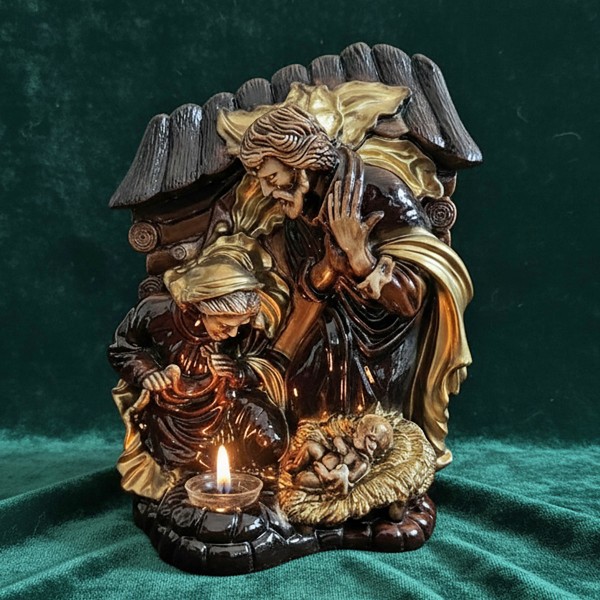 Candela mare Nasterea Domnului 40x30cm (maro)