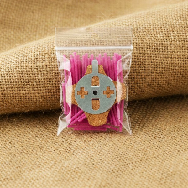 Fitile cu suport metalic argintiu, pentru candele cu ulei