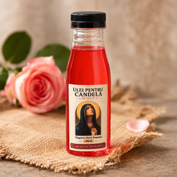 Ulei pentru candela Tanguirea Maicii Domnului - mireasma de trandafir, 330ml Ulei pentru candela Tanguirea Maicii Domnului - mireasma de trandafir, 330ml