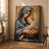 Icoana placata cu foita aurie Maica Domnului cu Pruncul. Idee de cadou, casa noua sau pentru caminul tau II Icoana placata cu foita aurie Maica Domnului cu Pruncul. Idee de cadou, casa noua sau pentru caminul tau II