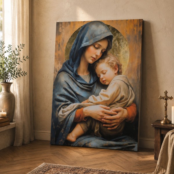 Icoana placata cu foita aurie Maica Domnului cu Pruncul. Idee de cadou, casa noua sau pentru caminul tau II Icoana placata cu foita aurie Maica Domnului cu Pruncul. Idee de cadou, casa noua sau pentru caminul tau II