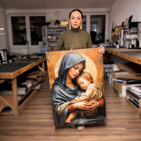 Icoana placata cu foita aurie Maica Domnului cu Pruncul. Idee de cadou, casa noua sau pentru caminul tau II Icoana placata cu foita aurie Maica Domnului cu Pruncul. Idee de cadou, casa noua sau pentru caminul tau II