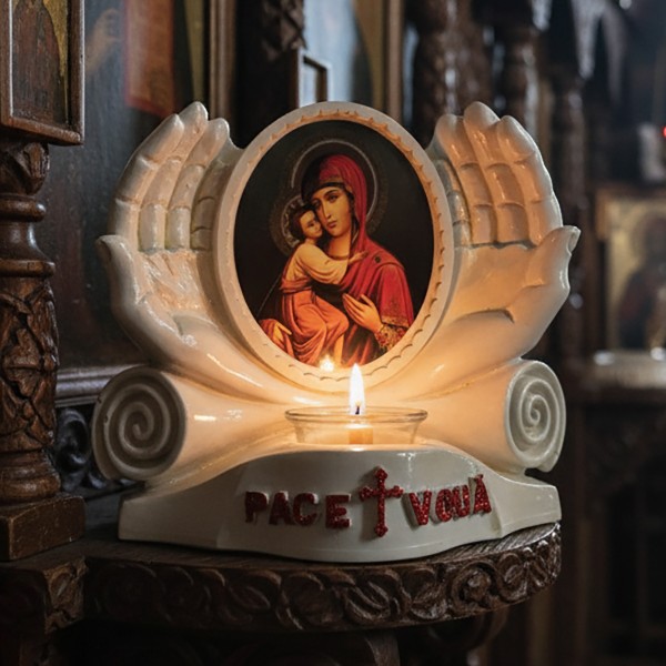 Candela Păcii și Ocrotirii Maica Domnului si Iisus Hristos alba Candela Păcii și Ocrotirii Maica Domnului si Iisus Hristos alba