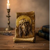 Icoana in relief 3D Iisus Hristos INRI cu agatatoare de perete