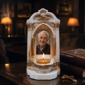 Candelă personalizată cu poza ta (în memoria celor dragi) model Altar