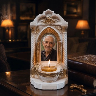 Candelă personalizată cu poza ta (în memoria celor dragi) model Altar Candelă personalizată cu poza ta (în memoria celor dragi) model Altar