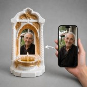 Candelă personalizată cu poza ta (în memoria celor dragi) model Altar