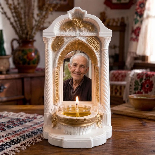 Candelă personalizată cu poza ta (în memoria celor dragi) model Altar