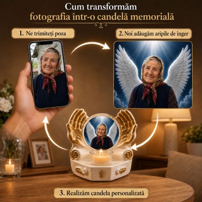 Candelă memoriala aripi de ingeri Candelă memoriala aripi de ingeri