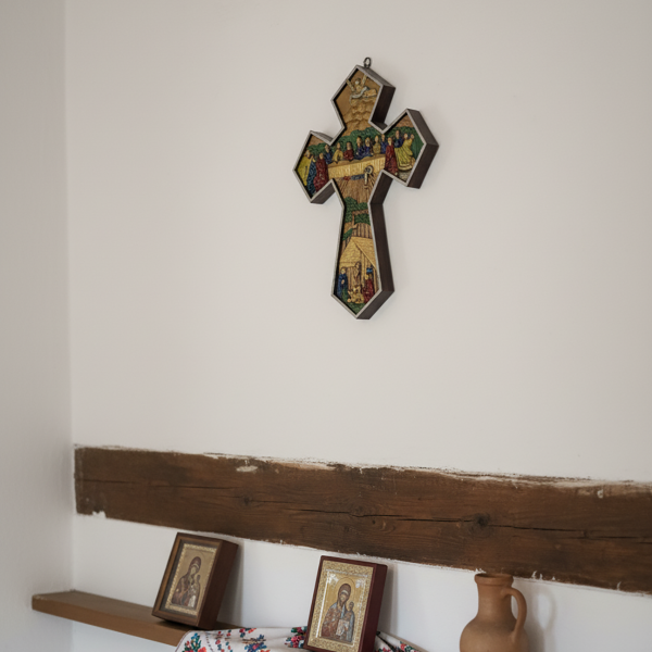 Cruce medie Cina cea de Taina si Nasterea Domnului 24x18cm