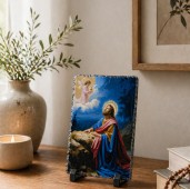 Icoana Rugăciunea din Grădina cu Măslini  pe placa din piatra 15x10cm