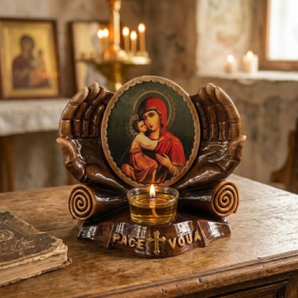 Candela Păcii și Ocrotirii Maica Domnului si Iisus Hristos (maro) Candela Păcii și Ocrotirii Maica Domnului si Iisus Hristos (maro)
