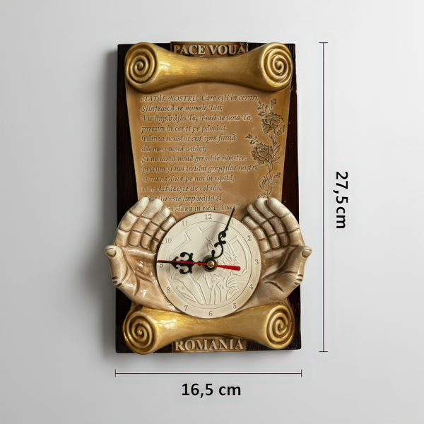 Ceas de Perete cu Rugăciunea Tatăl Nostru 27x16 cm