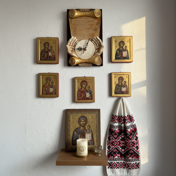 Ceas de Perete cu Rugăciunea Tatăl Nostru 27x16 cm