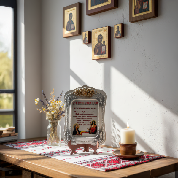 Binecuvântarea Casei, placă decorativă premium cadou spiritual pentru casa