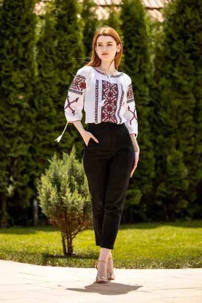 Ie tradițională românească Agapia roșu — miniatura 3