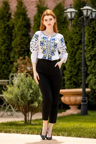 Ie tradițională românească Ofelia albastru — miniatura 2