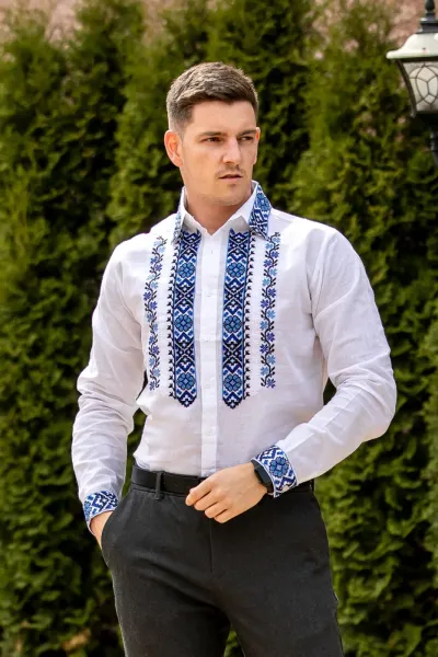 Cămașă tradițională Drăgan albastru