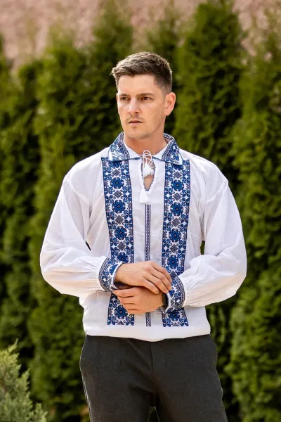 Cămașă tradițională Iancu albastru