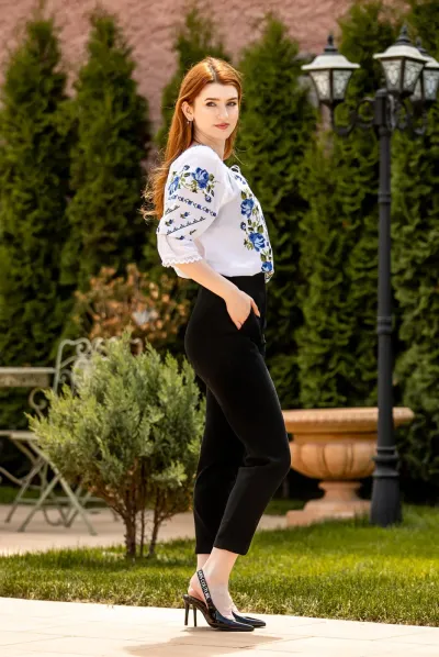 Ie tradițională românească Ofelia albastru — miniatura 3