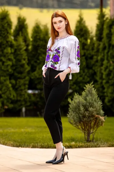 Ie tradițională românească Florica mov — miniatura 2