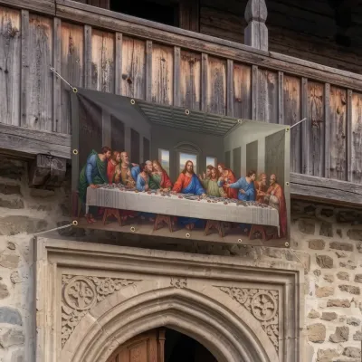 Baner Cina cea de Taină 2x1 m, decor exterior/interior, fundal foto — miniatura 4