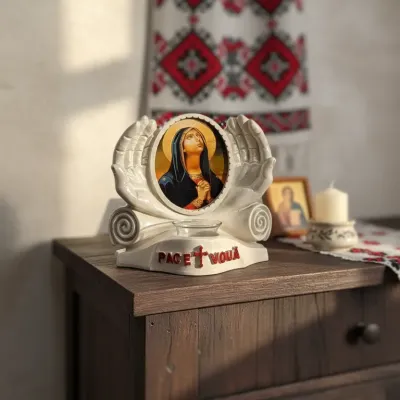 Candela Păcii Maica Domnului în rugăciune (albă) — miniatura 3