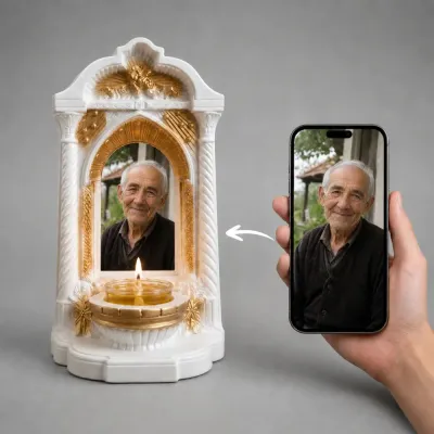 Candelă personalizată cu poza ta (în memoria celor dragi), model Altar — miniatura 3