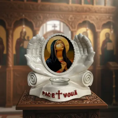 Candela Păcii Maica Domnului în rugăciune (albă) — miniatura 4