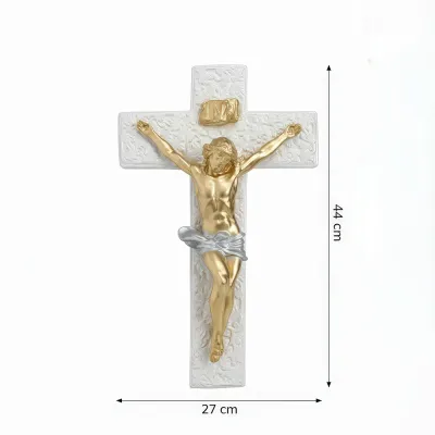 Cruce mare Lumina Credinței albă 44x27 cm — miniatura 7