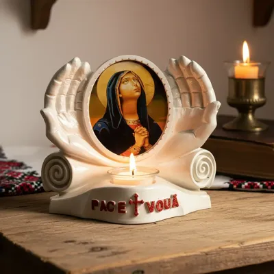 Candela Păcii Maica Domnului în rugăciune (albă)
