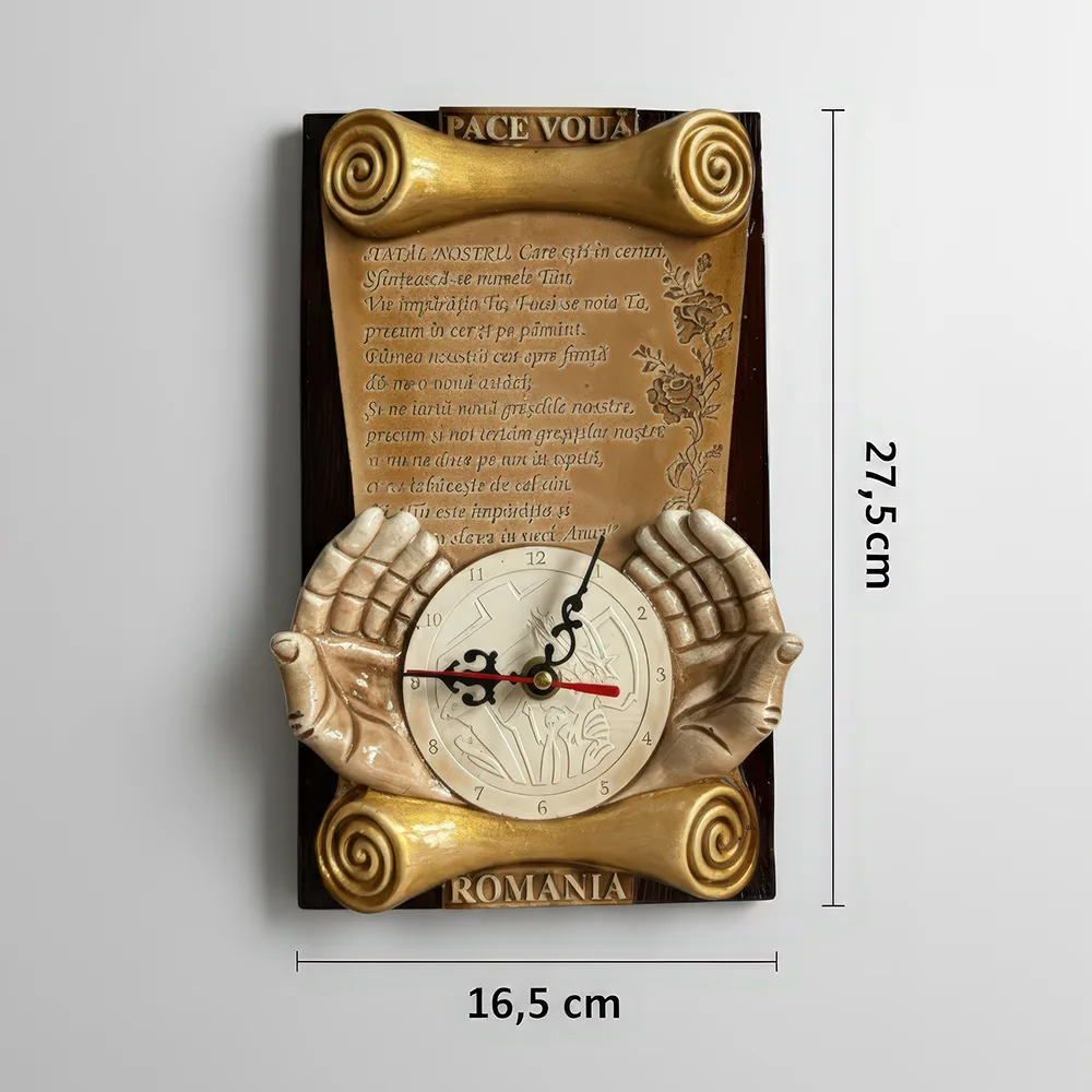 Ceas de perete cu Rugăciunea Tatăl Nostru — imaginea 5
