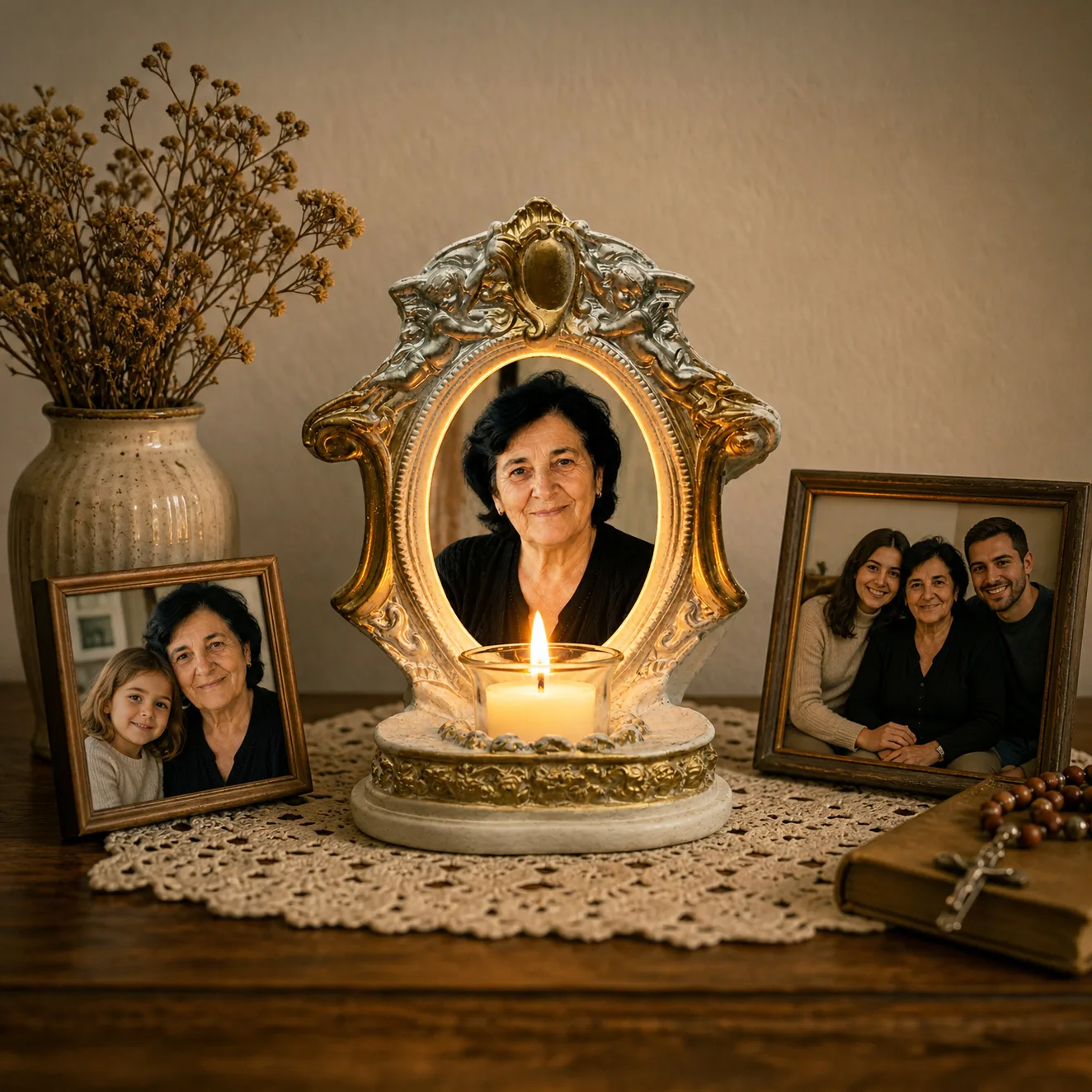 Candelă personalizată cu poza ta (în memoria celor dragi), model Lumina Veșnică — imaginea 3