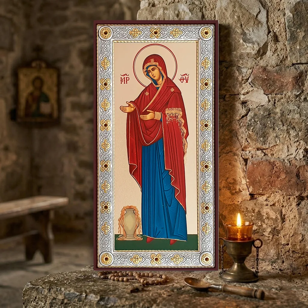 Icoana ortodoxă Sporul Casei Maica Domnului pe pânză canvas — imaginea 2